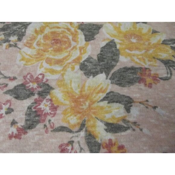 Bobbie Brooks Babydoll Top Womens Size Small Peach Pink Gold Floral knit tiered - Picture 5 of 12